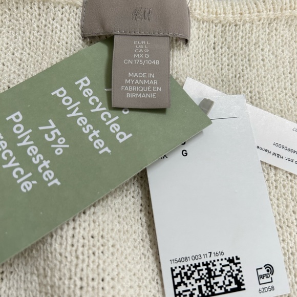 H&M womens sleeveless scoop neck cream colored dress size large NWOT - Picture 2 of 3